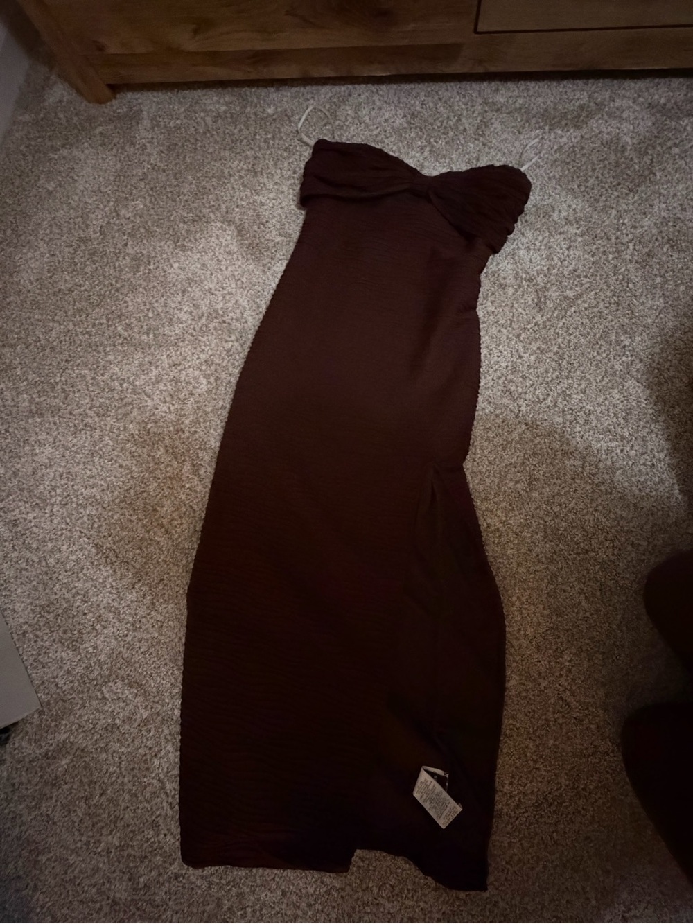 Forever 21 Strapless Dark Brown Maxi Dress